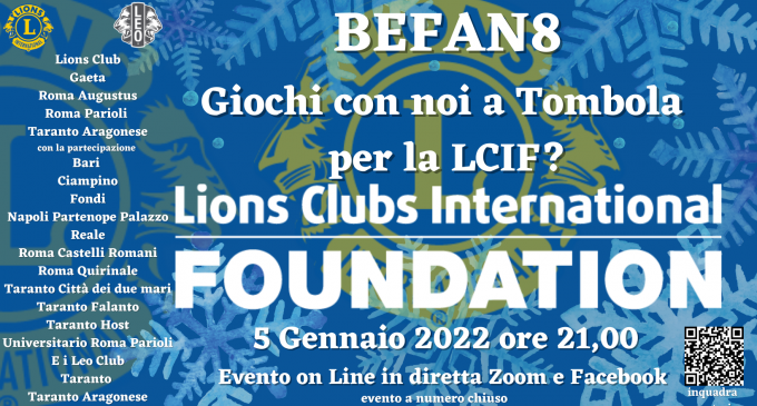 Befan8: anche in pandemia aiutiamo la LCIF.