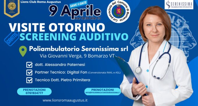 Successo dello Screening dell’Udito Organizzato dal Lions Club Roma Augustus a Bomarzo